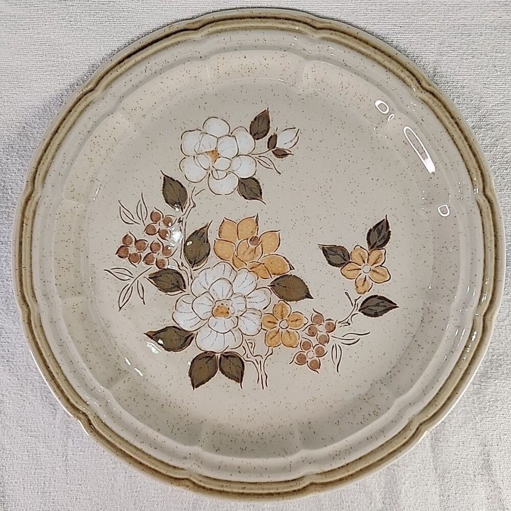 China Stoneware Crown Manor Autumn Blossom Hand painted Dinner or Bread Plate